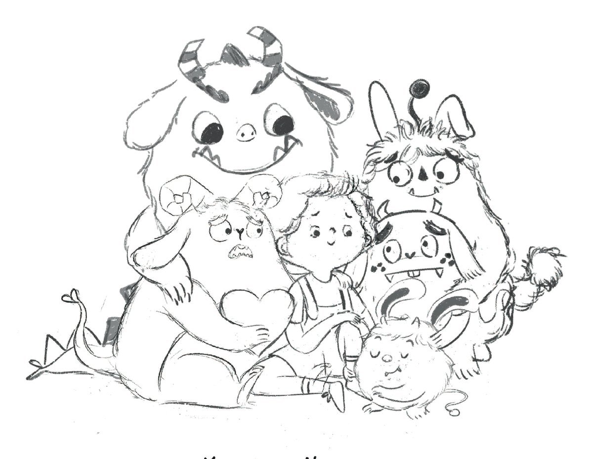 The Monsters Inside Me group comforting a child sketch